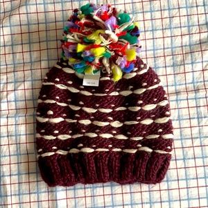 Aerie kit beanie purple brown color NWT